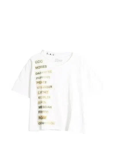 Saitos Distressed T-shirt In White