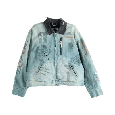 Pre-owned Saitos Distressed Work Jacket 'grey' | Men's Size Onesize In Gray