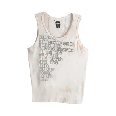 Pre-owned Saitos Faded Text Tank 'cream' | Men's Size Onesize