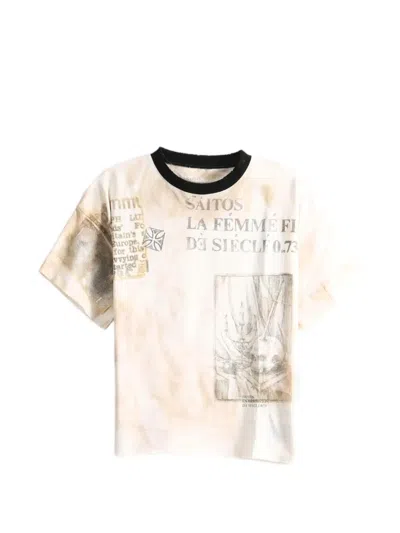 Saitos Fin De Siecle Graphic-print Crew-neck T-shirt In Neutral