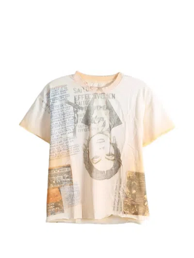 Saitos Graphic-print Distressed T-shirt In Multi