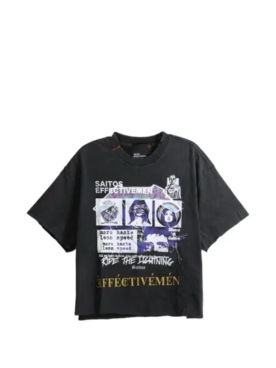 Saitos Metallica Graphic-print Distressed T-shirt In Black