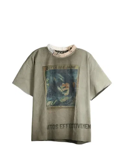 Saitos See Jane Distressed T-shirt In Green