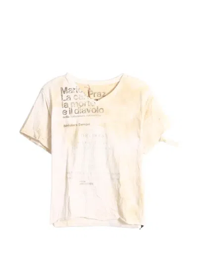 Saitos War O Lies Distressed T-shirt In Neutral