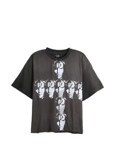 Saitos Wormhole Graphic-print Distressed T-shirt In Multi