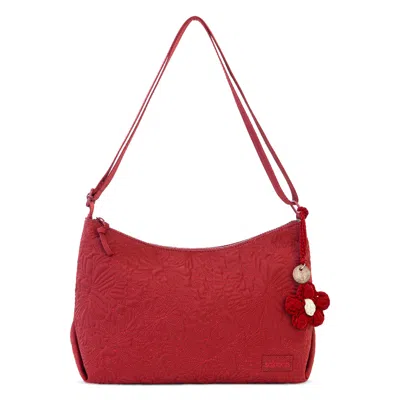 Sakroots Banyan Hobo In Crimson Flower Blossom Quilted