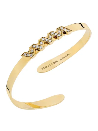 Saks Est. 1924 Women's Helix Arm Cuff Full Pavé 18k Yellow Gold