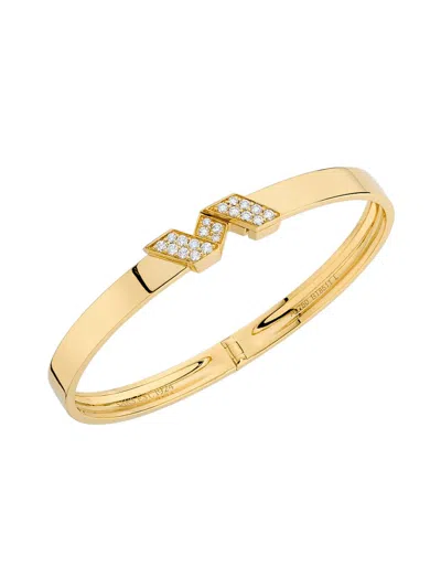 Saks Est. 1924 Women's Helix Bangle With Diamonds 18k Yellow Gold