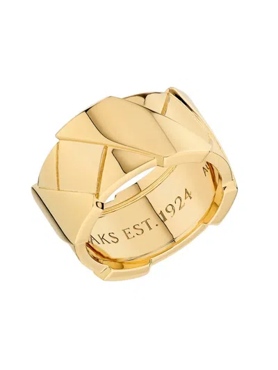 Saks Est. 1924 Women's Helix Large 18k Yellow Gold Ring