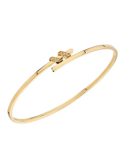 Saks Est. 1924 Women's Helix Torque Bangle With Diamonds 18k Gold