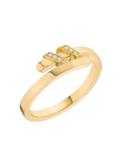 Saks Est. 1924 Women's Helix Torque Ring With Diamonds 18k Gold