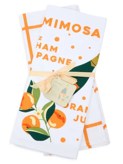 Saks Fifth Avenue 2-pack Mimosa Tea Towel Set In Neutral