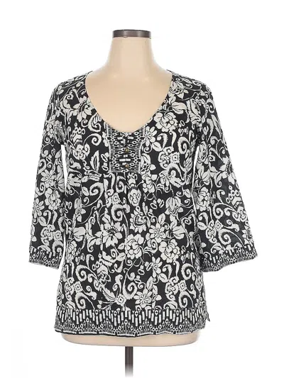 Pre-owned Saks Fifth Avenue 3/4 Sleeve Blouse In Black
