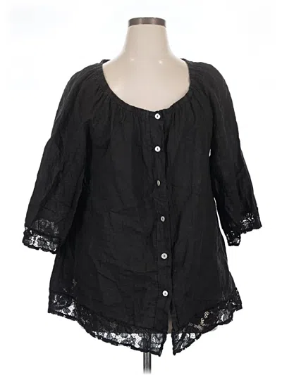 Pre-owned Saks Fifth Avenue 3/4 Sleeve Blouse In Black