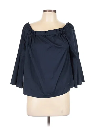 Pre-owned Saks Fifth Avenue 3/4 Sleeve Blouse In Blue