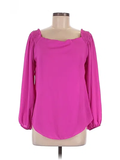 Pre-owned Saks Fifth Avenue 3/4 Sleeve Blouse In Pink