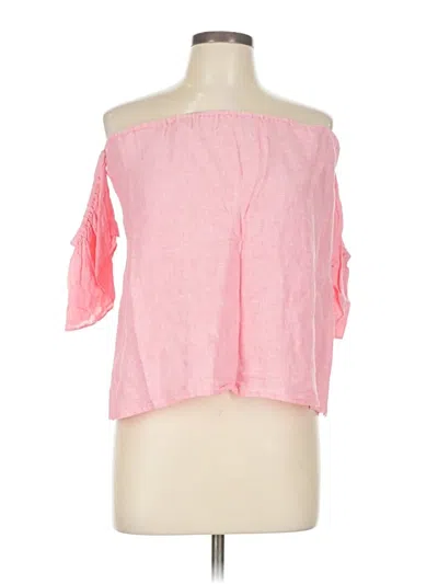 Pre-owned Saks Fifth Avenue 3/4 Sleeve Blouse In Pink