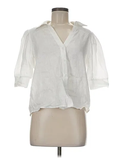 Pre-owned Saks Fifth Avenue 3/4 Sleeve Blouse In White