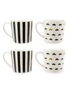 Saks Fifth Avenue 4-piece Pattern Ceramic Mug Set In Neutral