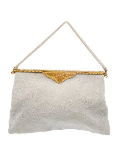 Pre-owned Saks Fifth Avenue Acrylic Top Handle Bag In Neutral