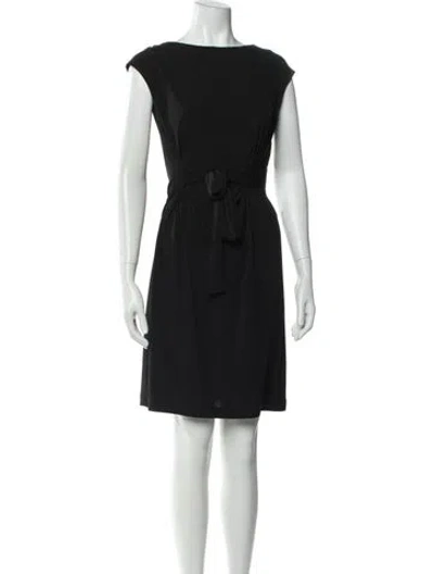 Pre-owned Saks Fifth Avenue Bateau Neckline Long Dress In Black