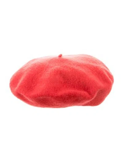 Pre-owned Saks Fifth Avenue Beret In Red
