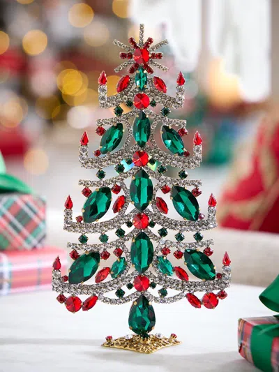 Saks Fifth Avenue Bethlehem Crystal Christmas Tree Decoration In Multi