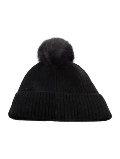 Pre-owned Saks Fifth Avenue Black Cashmere Beanie