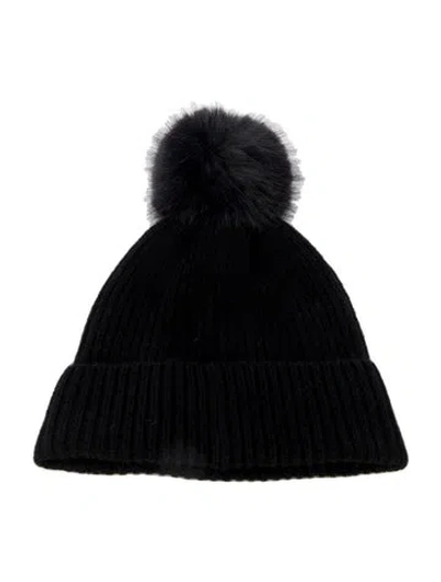 Pre-owned Saks Fifth Avenue Black Cashmere Beanie W/tags