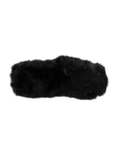 Pre-owned Saks Fifth Avenue Black Fur  Winter Headband