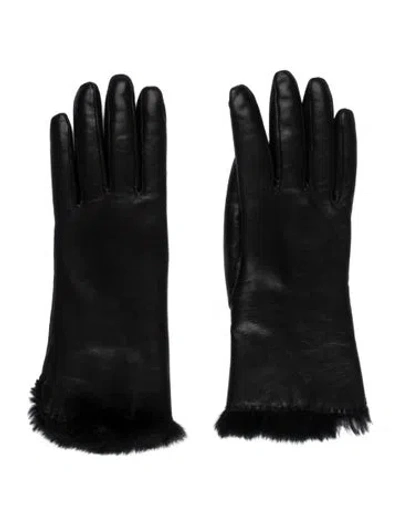 Pre-owned Saks Fifth Avenue Black Leather Gloves