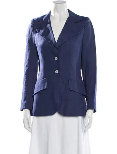 Pre-owned Saks Fifth Avenue Blazer In Blue