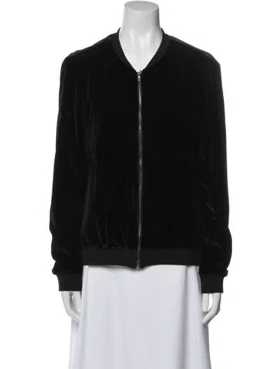 Pre-owned Saks Fifth Avenue Bomber Jacket In Black