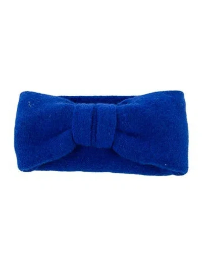 Pre-owned Saks Fifth Avenue Bow Headband In Blue