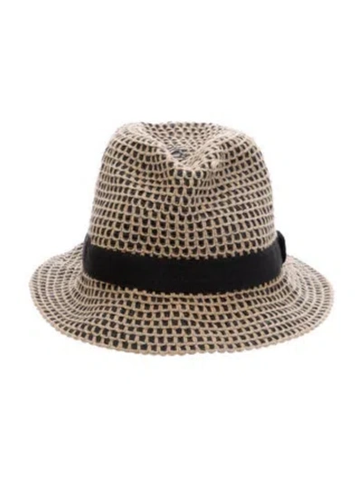 Pre-owned Saks Fifth Avenue Bucket Hat In Black/neutrals