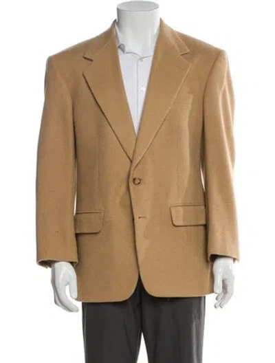 Pre-owned Saks Fifth Avenue Camel Hair Peacoat In Neutral