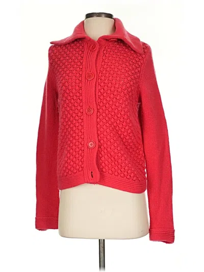 Pre-owned Saks Fifth Avenue Cardigan Sweater In Red