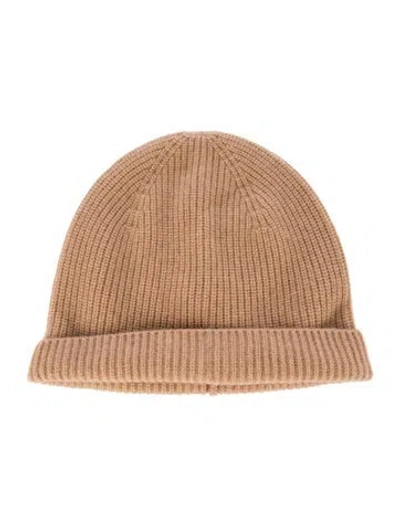 Pre-owned Saks Fifth Avenue Cashmere Beanie In Brown