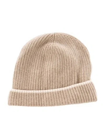 Pre-owned Saks Fifth Avenue Cashmere Beanie In Neutrals