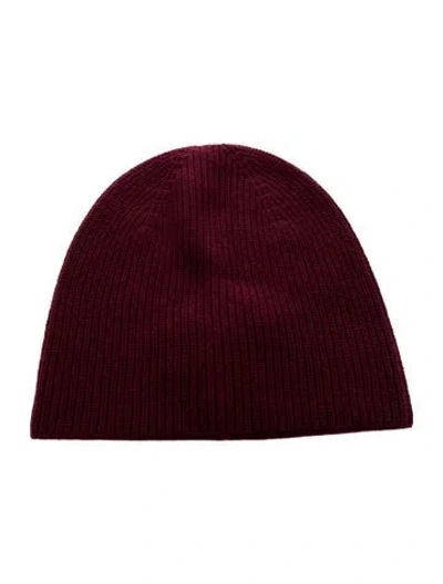 Pre-owned Saks Fifth Avenue Cashmere Beanie W/tags In Burgundy