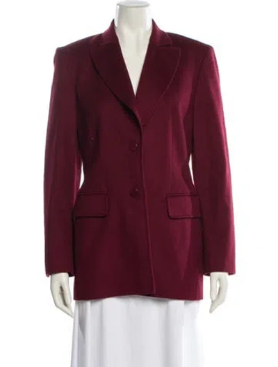 Pre-owned Saks Fifth Avenue Cashmere Blazer In Burgundy