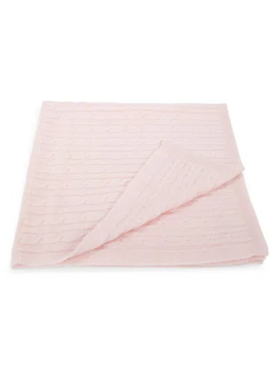 Saks Fifth Avenue Kids' Cashmere Cable Knit Baby Blanket In Light Pink