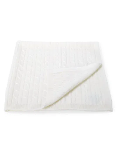 Saks Fifth Avenue Kids' Cashmere Cable Knit Baby Blanket In White