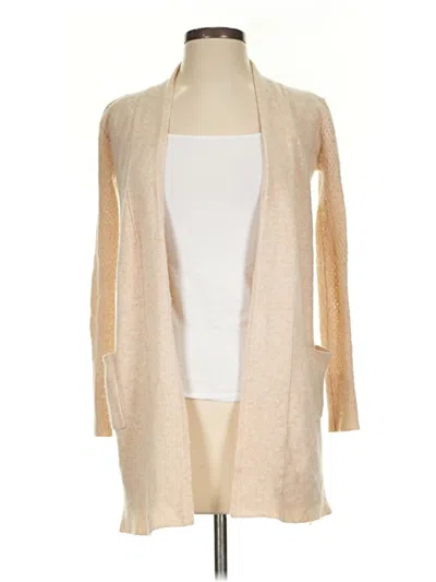 Pre-owned Saks Fifth Avenue Cashmere Cardigan Sweater In Tan