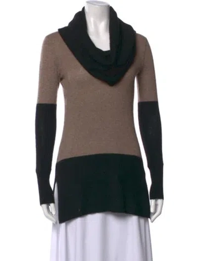 Pre-owned Saks Fifth Avenue Cashmere Colorblock Pattern Sweater In Black