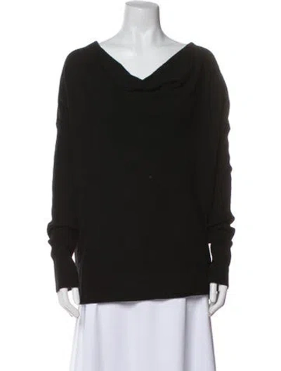 Pre-owned Saks Fifth Avenue Cashmere Cowl Neck Sweater In Black