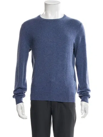Pre-owned Saks Fifth Avenue Cashmere Crew Neck Pullover In Blue