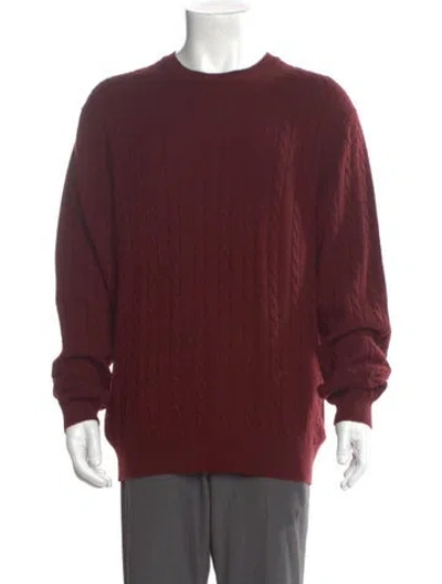 Pre-owned Saks Fifth Avenue Cashmere Crew Neck Pullover In Burgundy