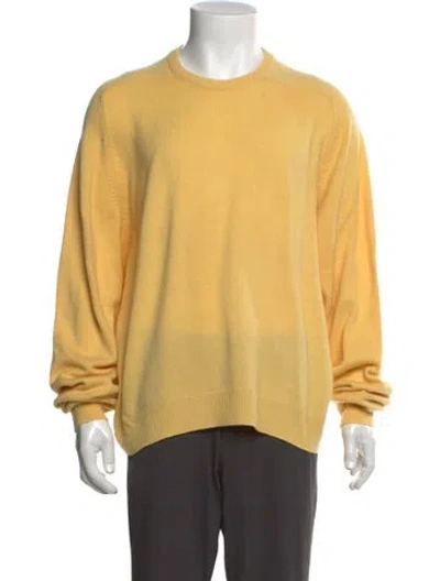 Pre-owned Saks Fifth Avenue Cashmere Crew Neck Pullover In Yellow