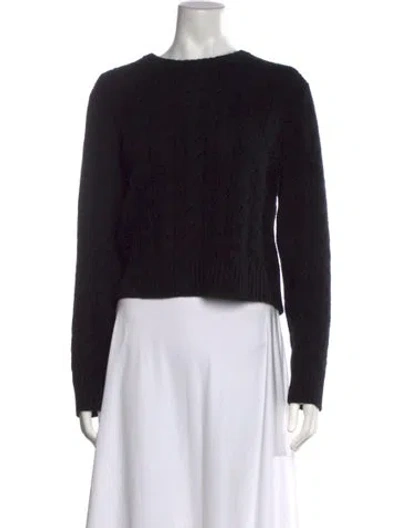 Pre-owned Saks Fifth Avenue Cashmere Crew Neck Sweater In Black